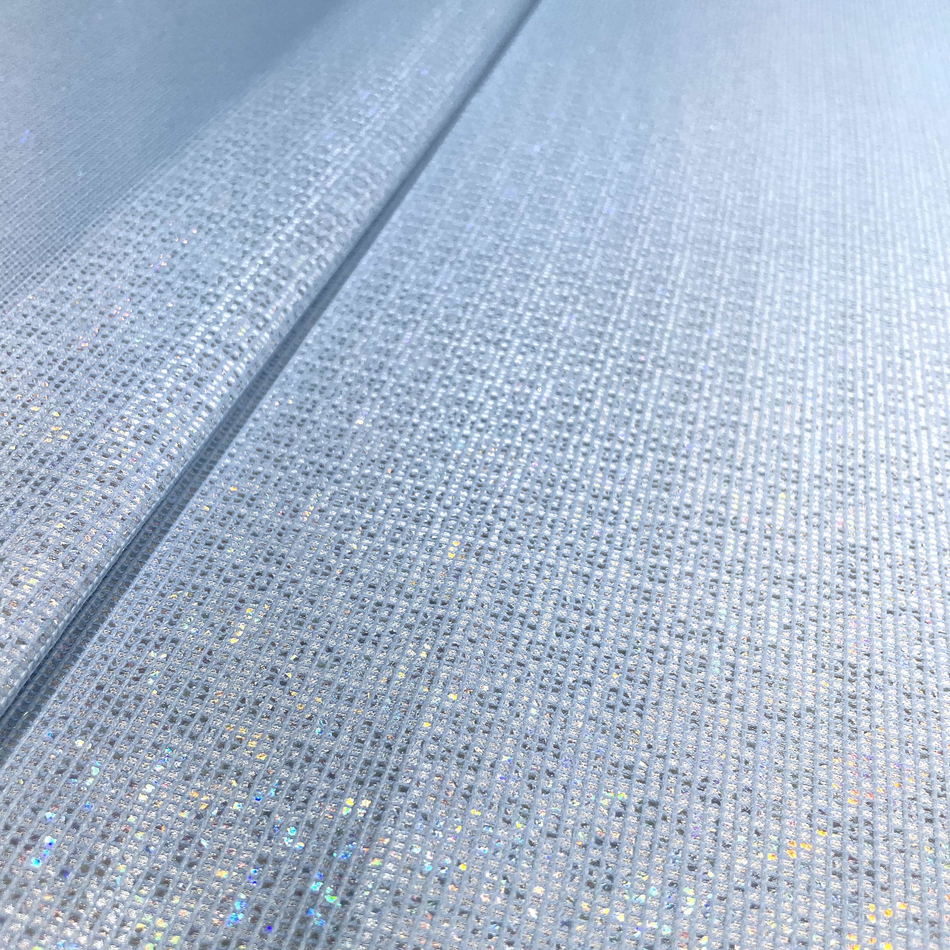 Premium Sky Blue Gold Lurex Embossed Satin Fabric