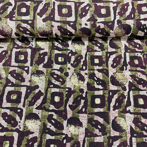 Maroon Abstract Foil Print Chanderi Silk Fabric - TradeUNO