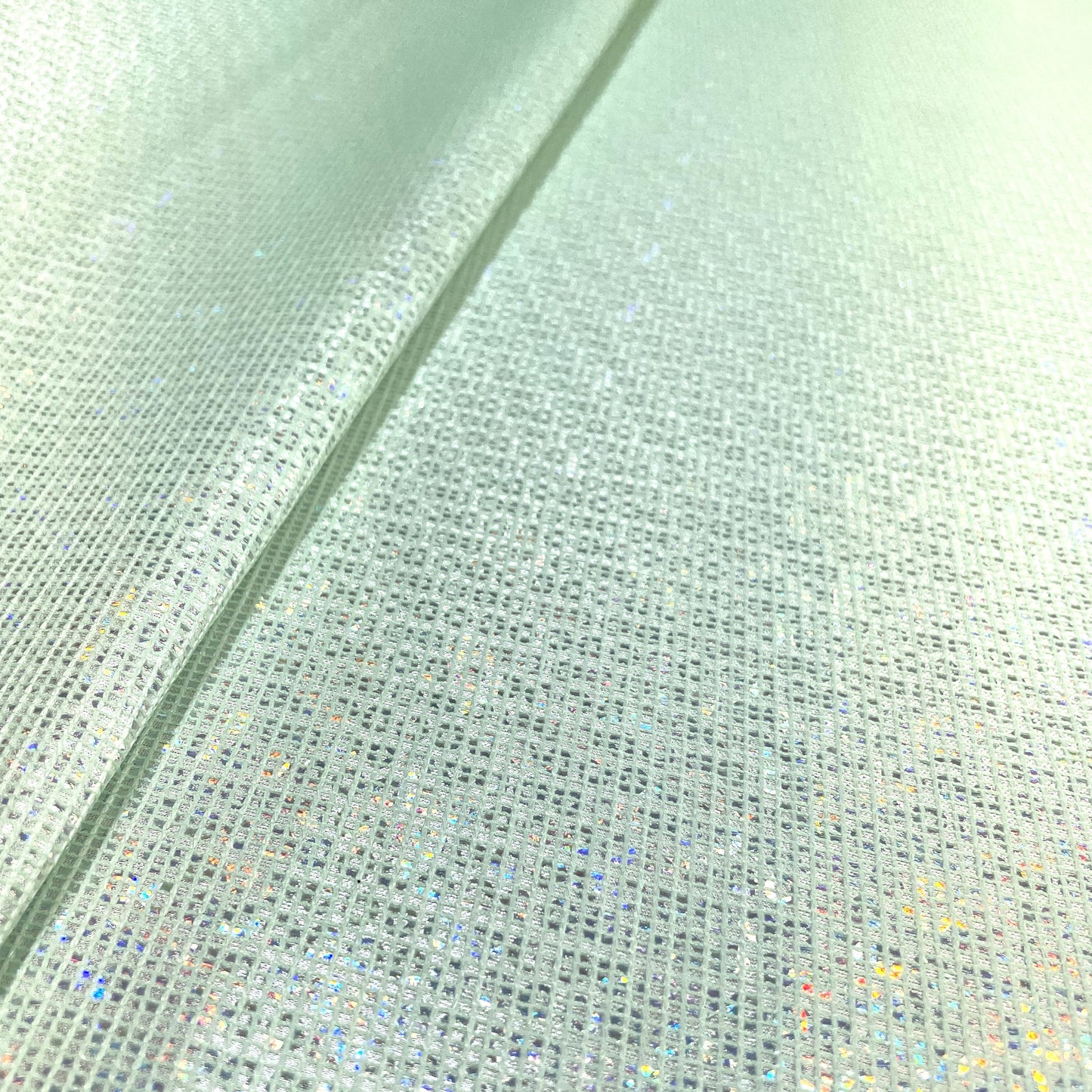 Premium Mint Green Gold Lurex Embossed Satin Fabric