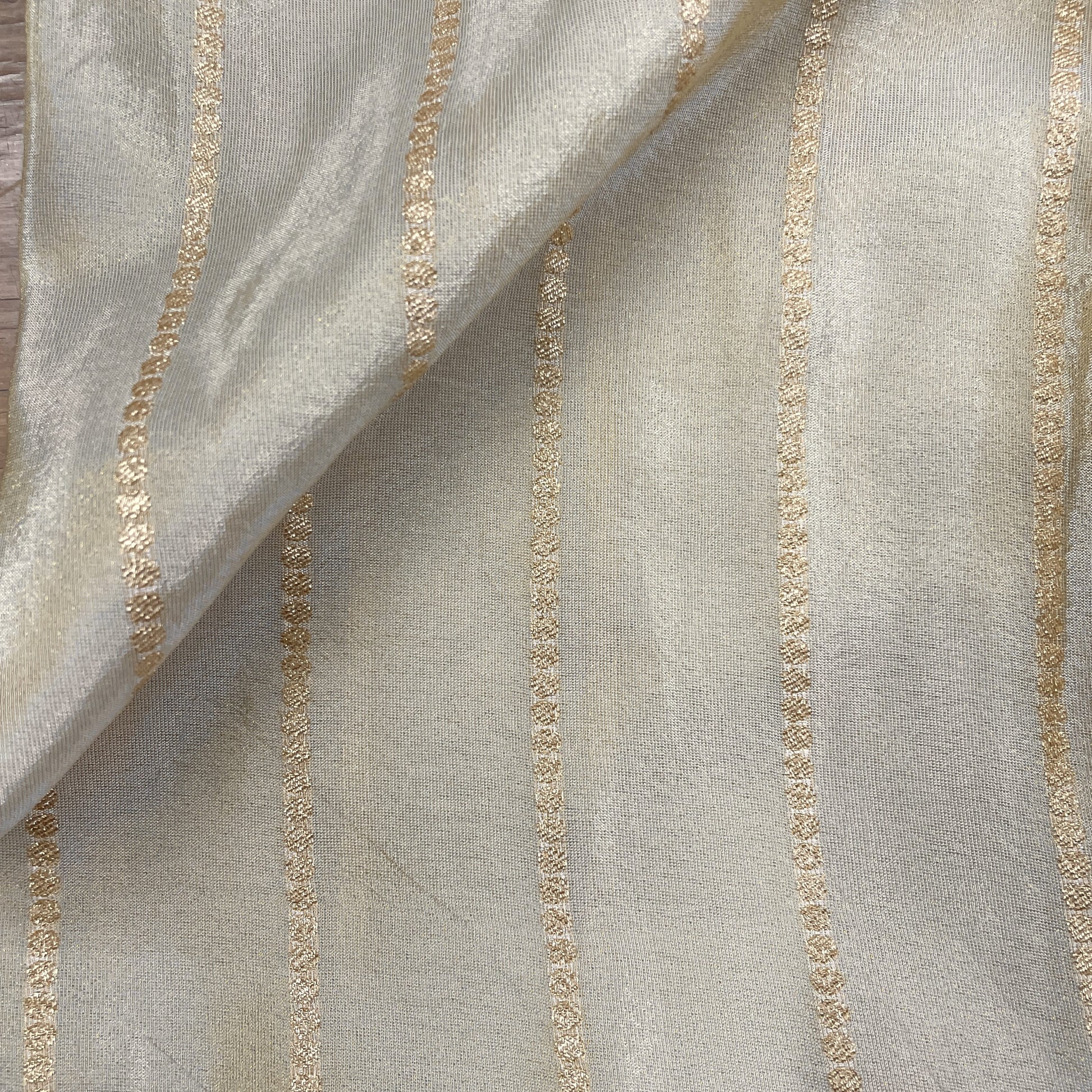 Classic Gold Zari Floral Jacquard Visscos Fabric