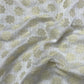 Classic White Gold Floral Buti Jacquard Dyeable Cotton Staple Fabric