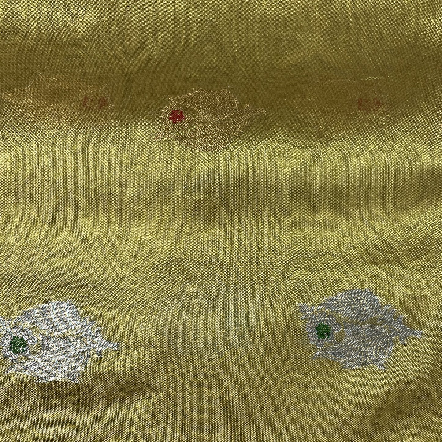 Classic Gold Floral Jacquard Tissue Fabric