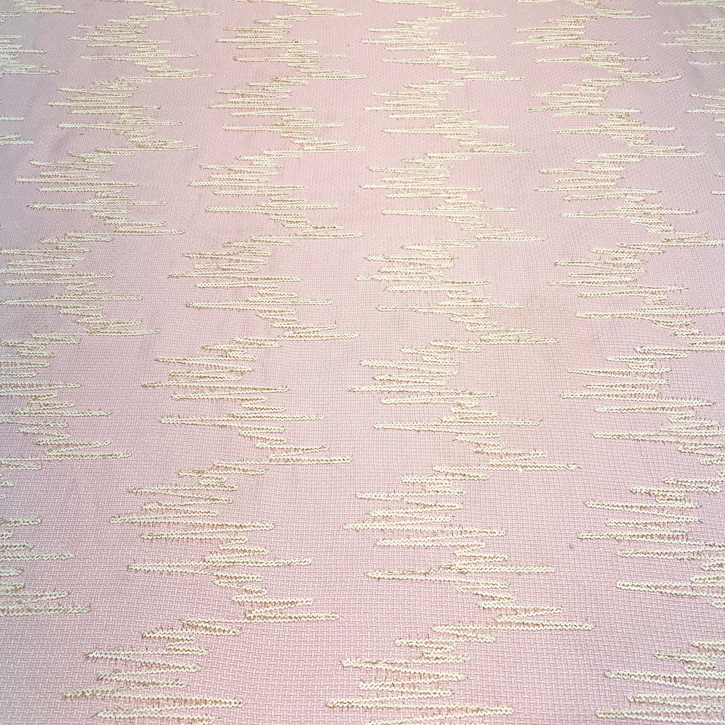 Premium Pink Abstract Handloom Tweed Fabric\