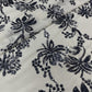 White & Black Floral Sequence Embroidery Georgette Fabric