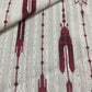 OffWhite Red Ikkat Dobby Embroidery Dyeable Cotton Fabric