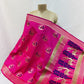 Premium Magenta Pink Floral Print Banarsi Jacquard Dupatta