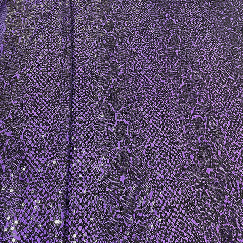 black purple animal embroidery net fabric 48