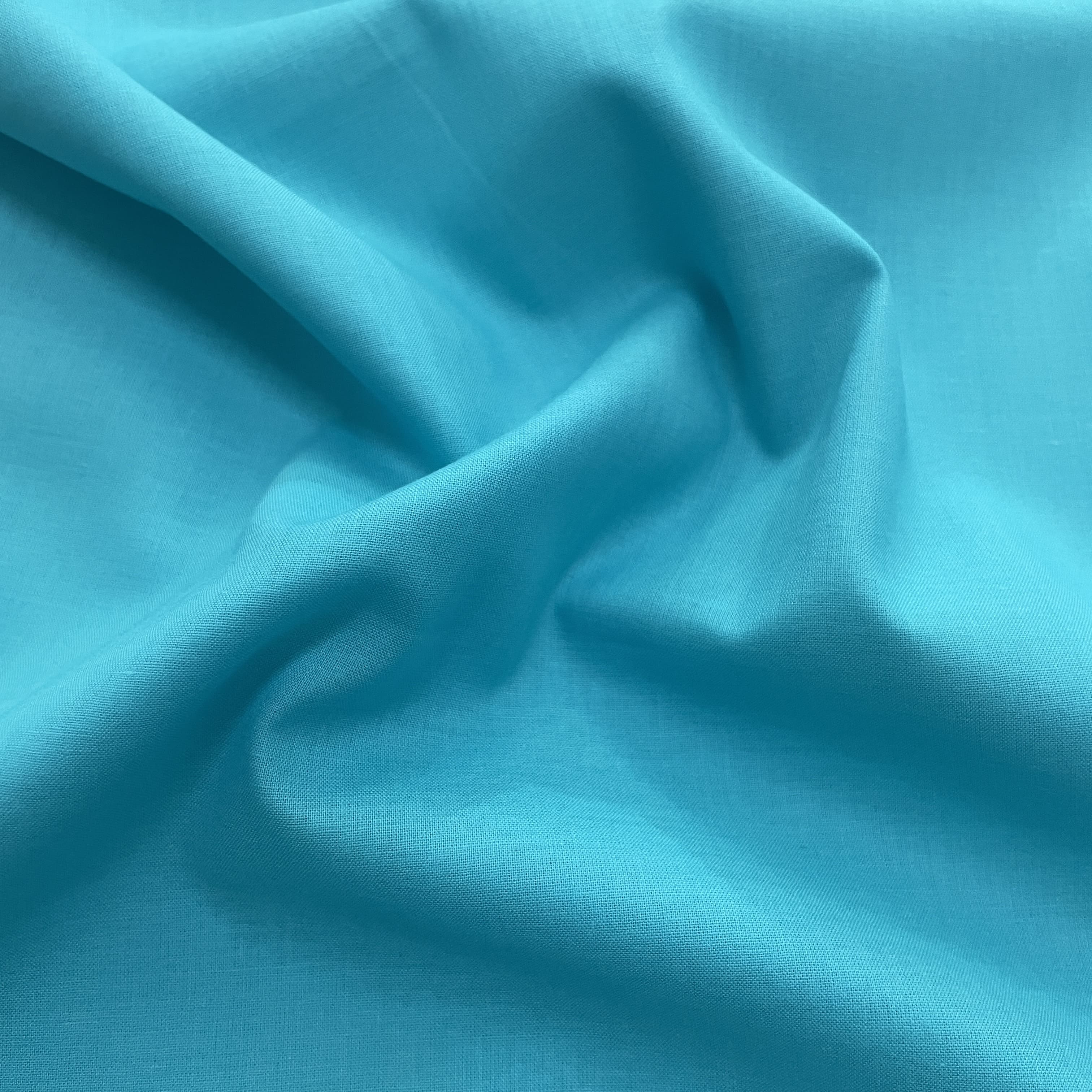 Premium Blue Solid Cotton Mulmul Fabric
