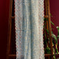 Premium Sky Blue Traditional Sequins Chikankari Embroidery Georgette Dupatta