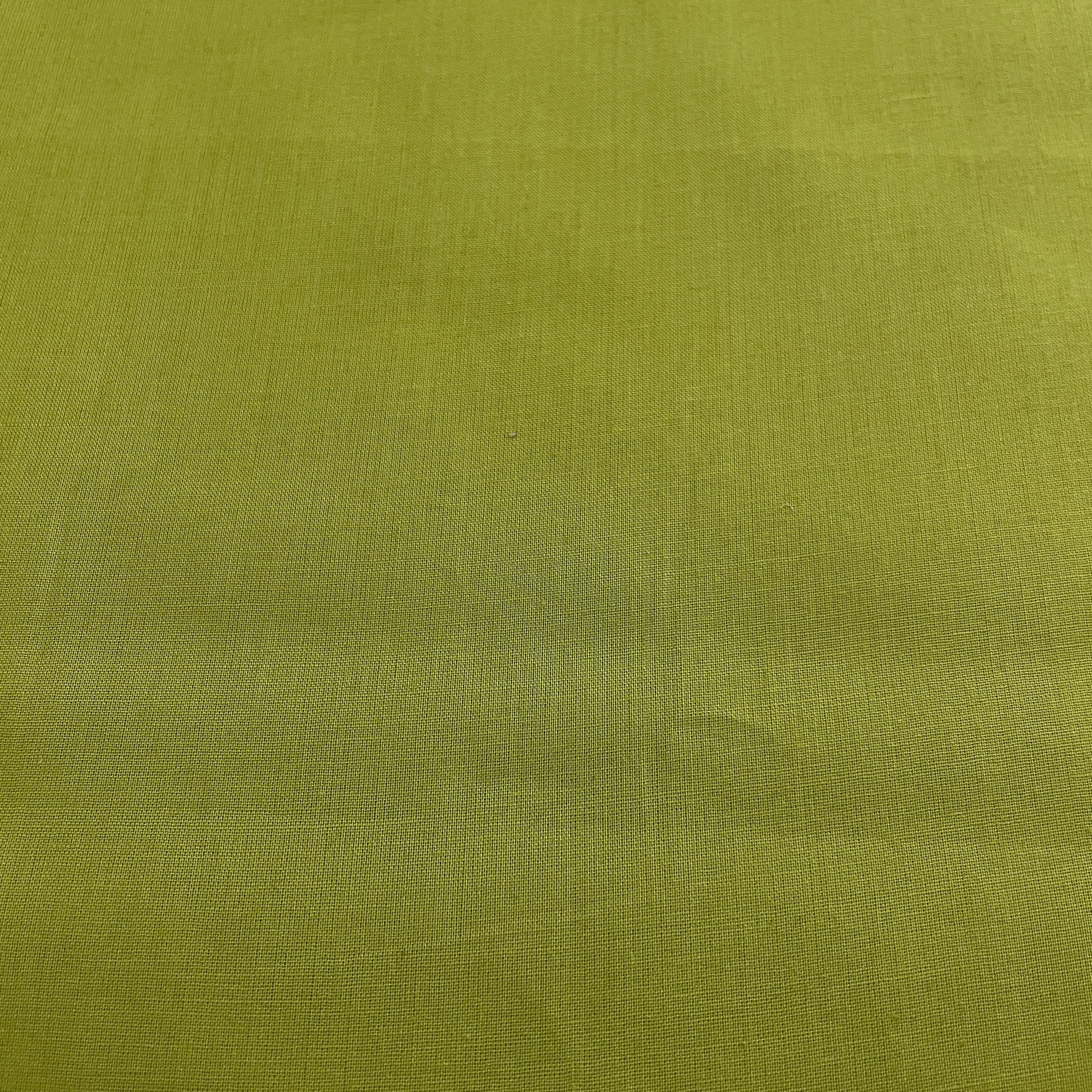 Premium Lemon Green Solid Cotton Mulmul Fabric