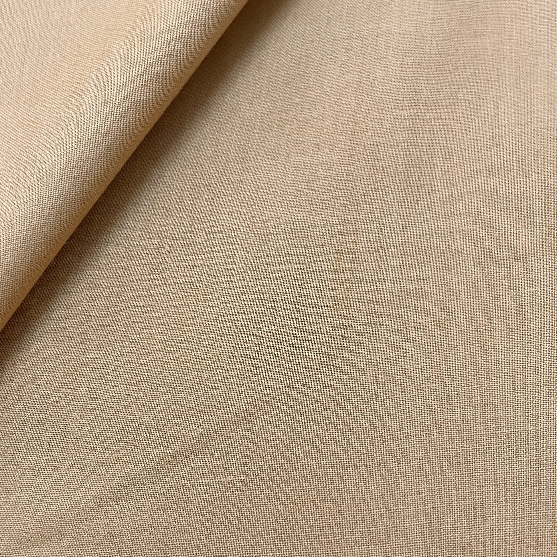 Premium Linen Cream Solid Cotton Mulmul Fabric