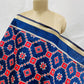 Premium Navy Blue Red Geometrical Print Banarsi Jacquard Dupatta