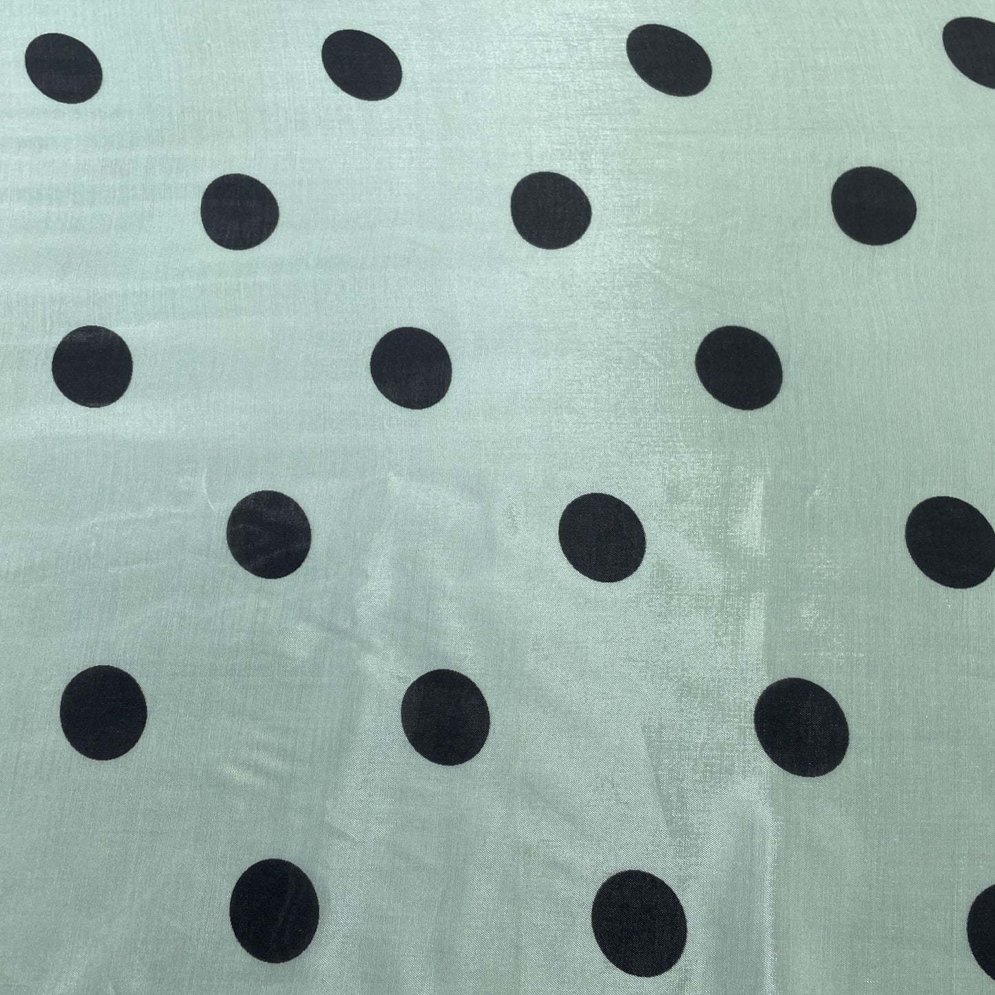 Mint Green Polka Dot Muslin Fabric