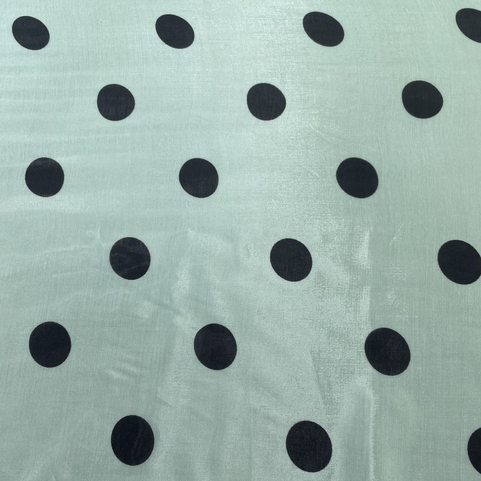 Mint Green Polka Dot Muslin Fabric