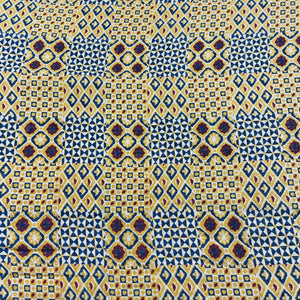 Mustrad Yellow Geometrical Print Viscose Muslin Fabric