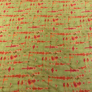 Lime Abstract Print Viscose Muslin Fabric