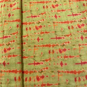 Lime Abstract Print Viscose Muslin Fabric