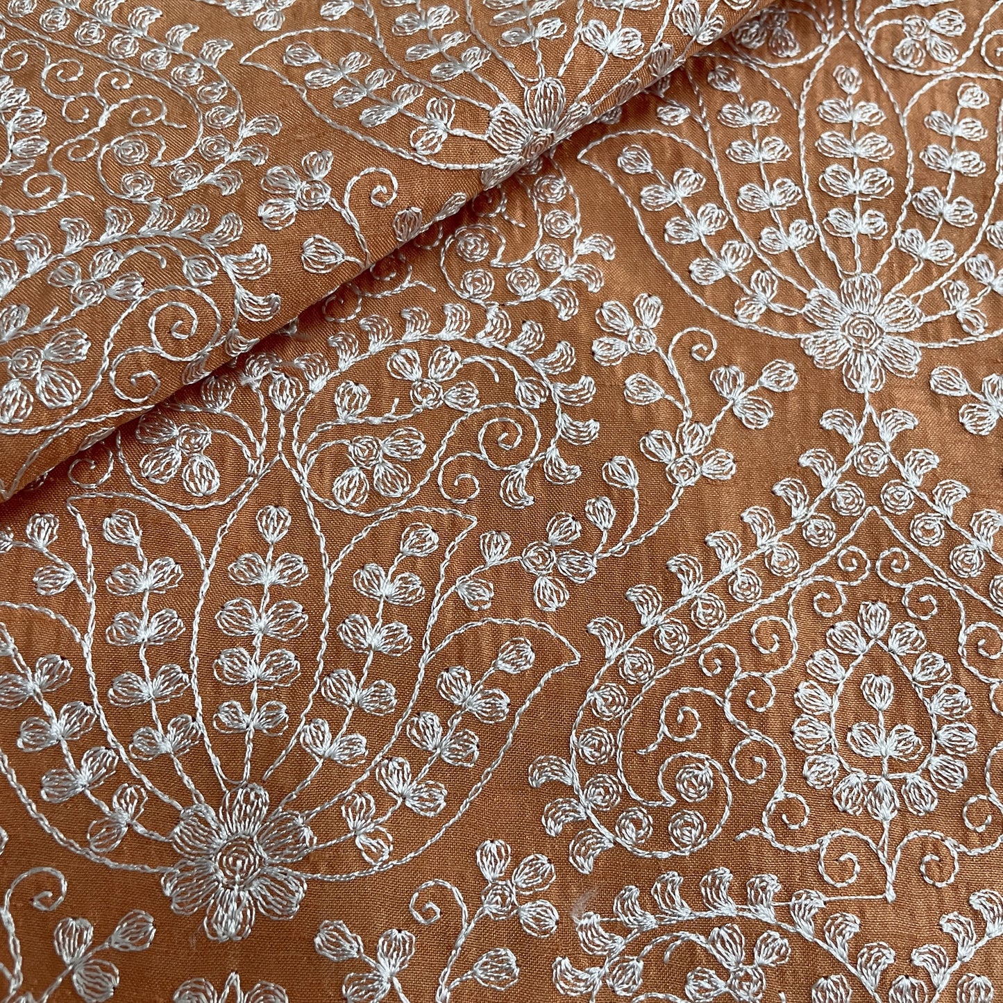 Premium  Cream Traditional Kashmiri Thread Embroidery  Georgette Dupatta