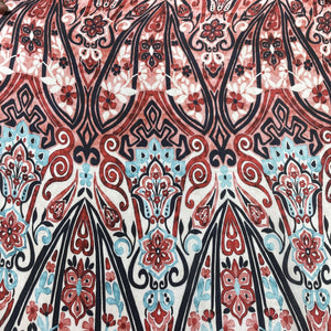 White Base with Multicolor Print Viscose Muslin Fabric