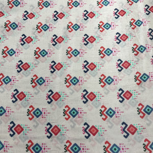 Golden Abstract Print Muslin Fabric