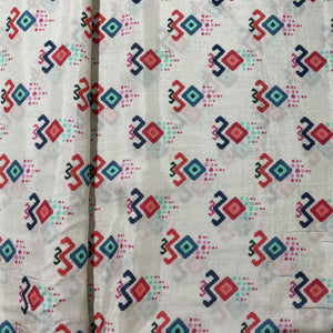 Golden Abstract Print Muslin Fabric