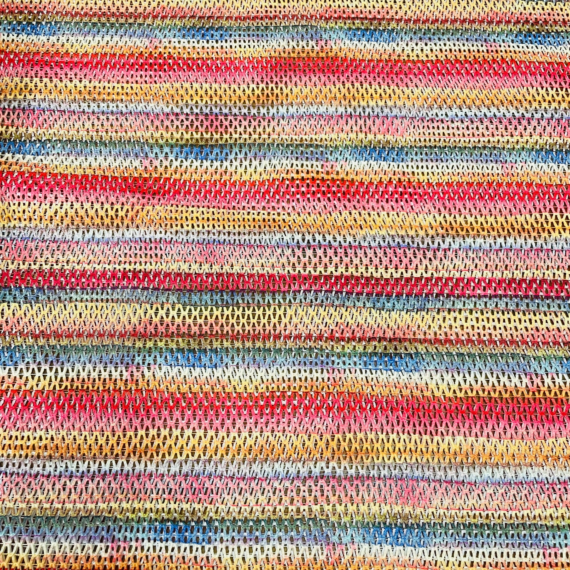 Premium Pink Stripe Print Cotton Crochet Fabric