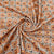 Premium  Orange Floral Print Cotton Crochet Fabric