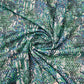 Premium  Dark Green Floral Print Cotton Crochet Fabric