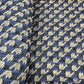 Premium  Blue Cream Geometrical Print Cotton Crochet Fabric