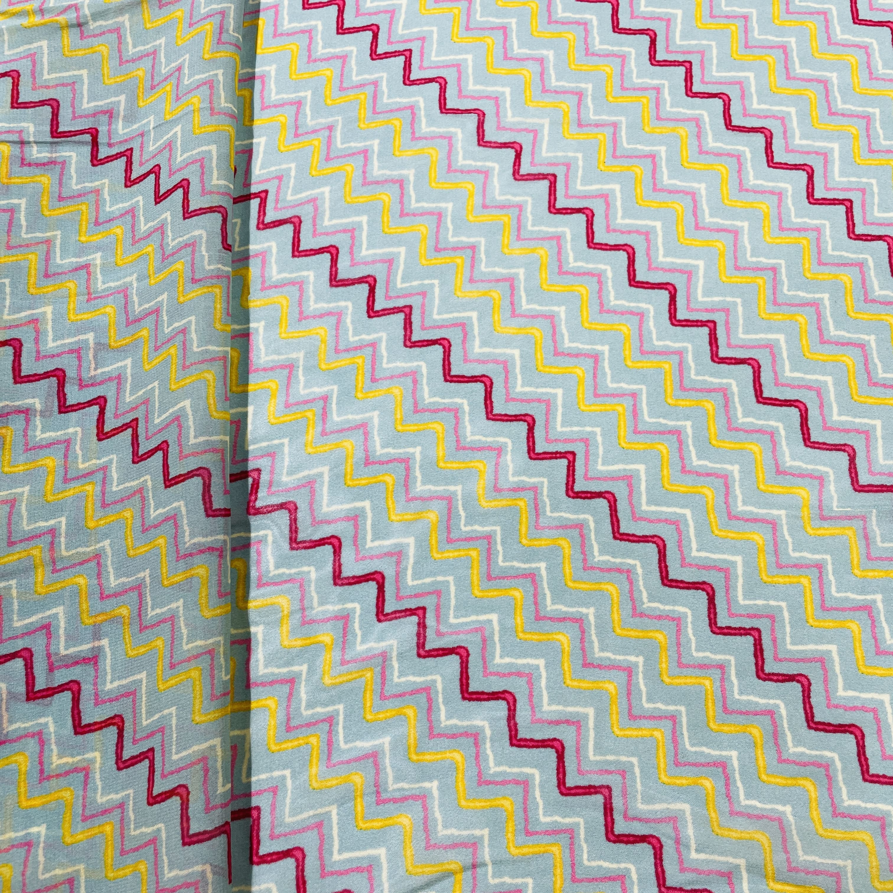 Sage Green chivon Print Georgette Fabric