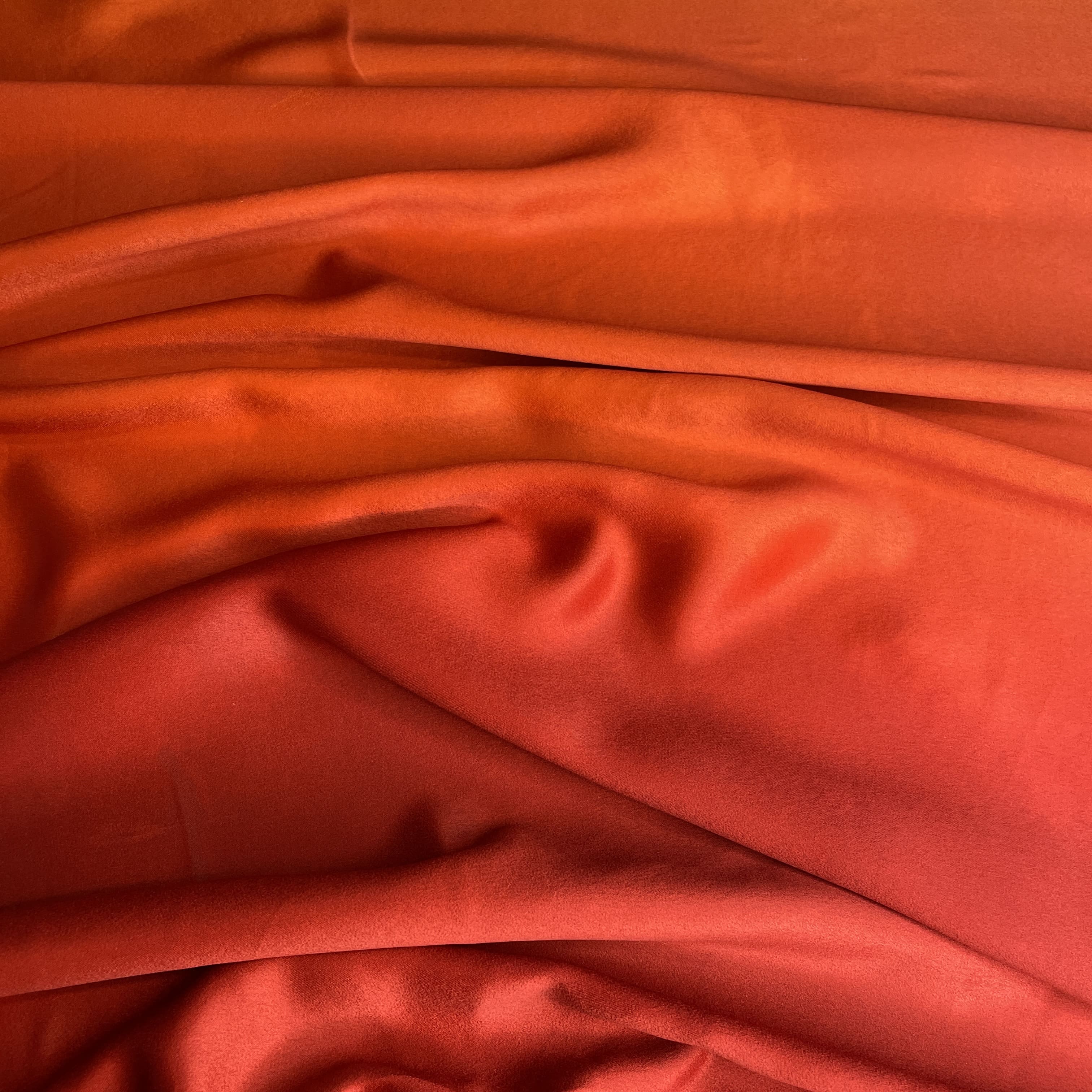 Exclusive Orange Ombre Gucci Satin Fabric