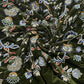 Classic Green Floral Sequence Embroidery Velvet Fabric