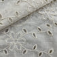 Premium  OffWhite Abstract Floral Thread Embroidery Cotton Schiffli Dyeable Fabric