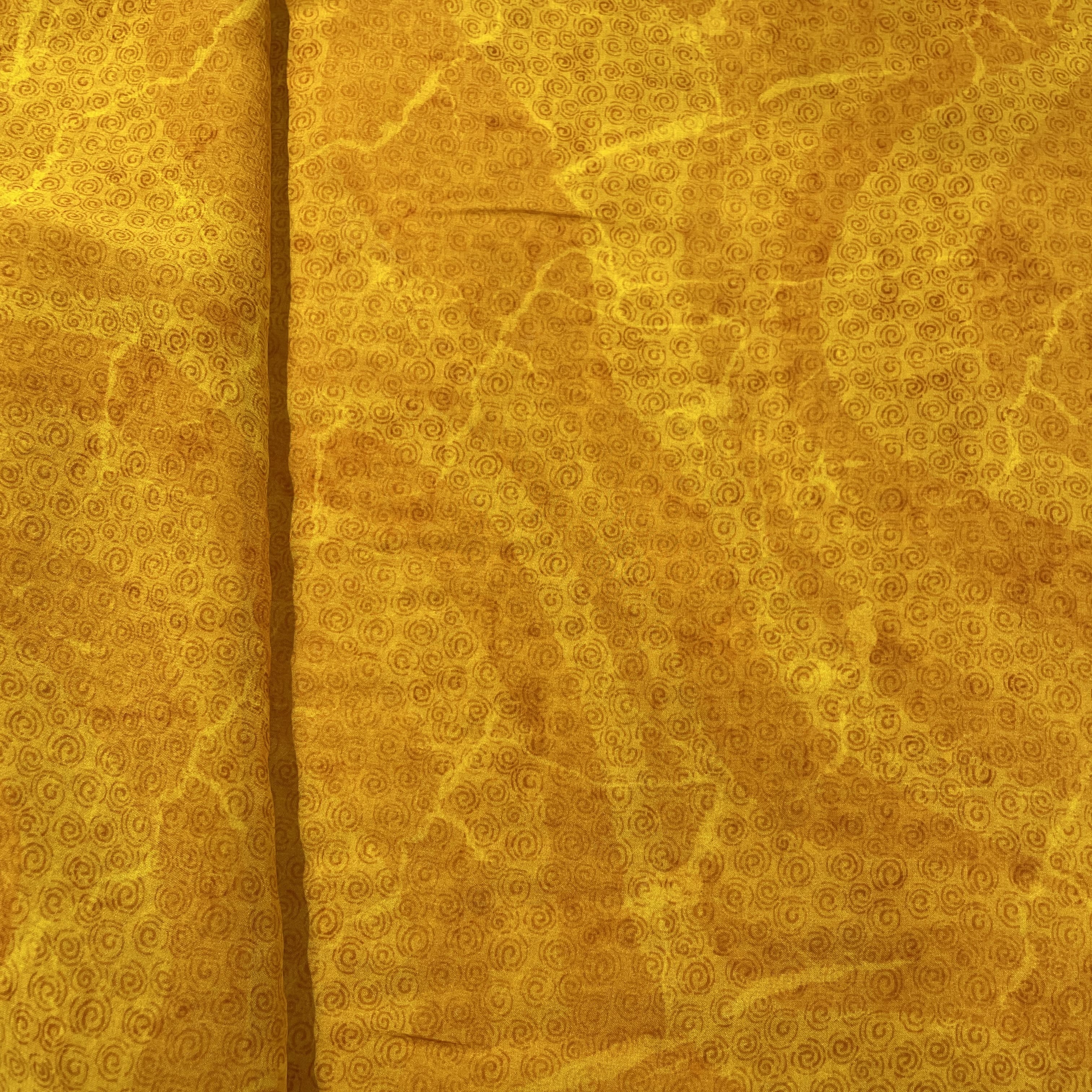 Mustard Yellow Abstract Print Georgette Fabric