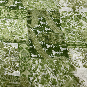 Premium Sage Green Abstract Floral print Georgette Fabric