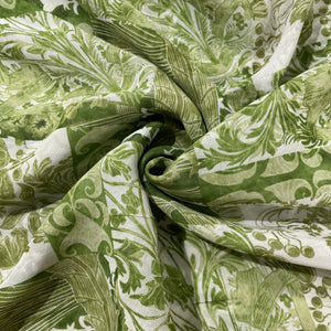 Premium Sage Green Abstract Floral print Georgette Fabric