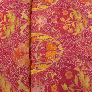 Pink Multicolor Traditional Print Georgette Fabric