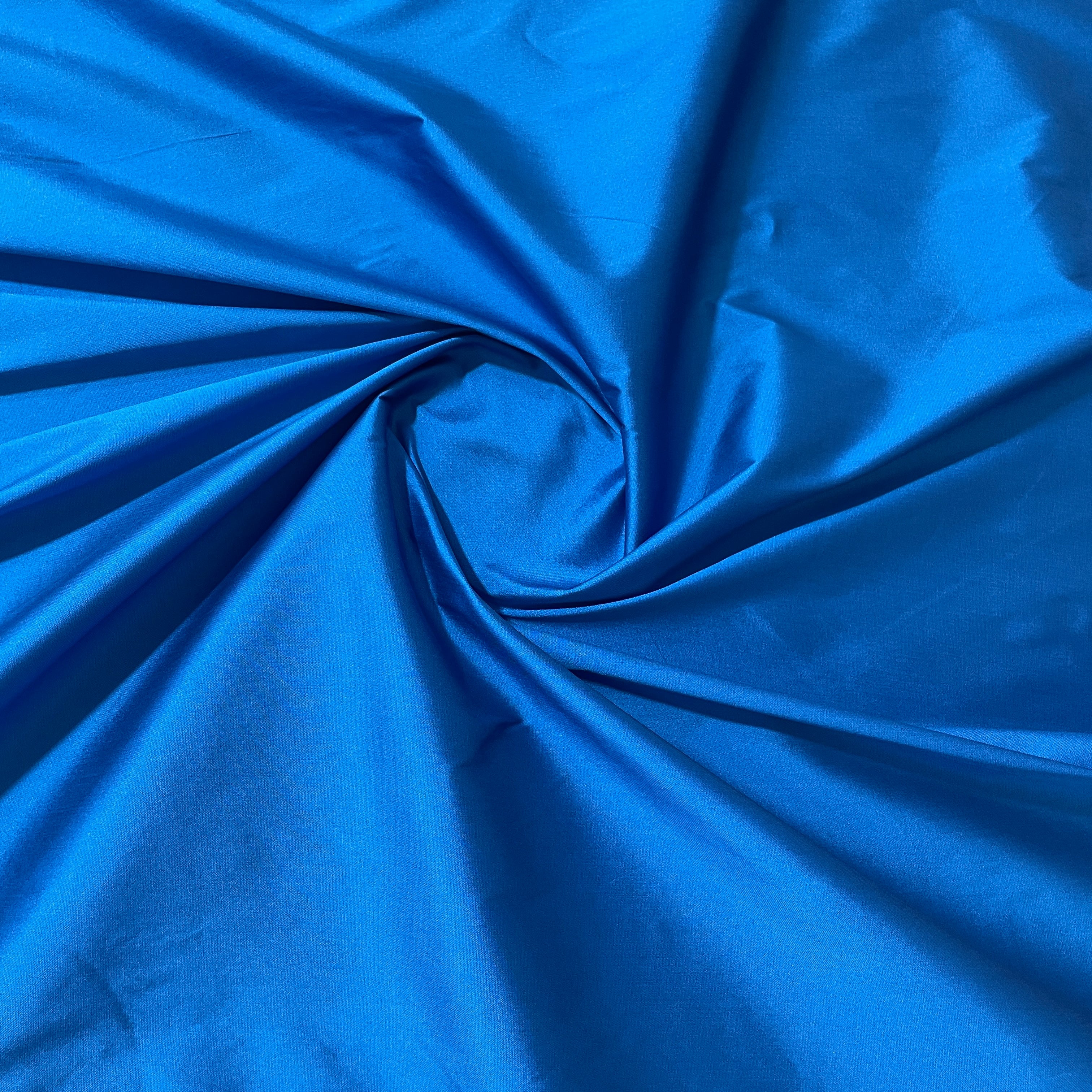 Blue Solid Silk Taffeta Fabric - TradeUNO