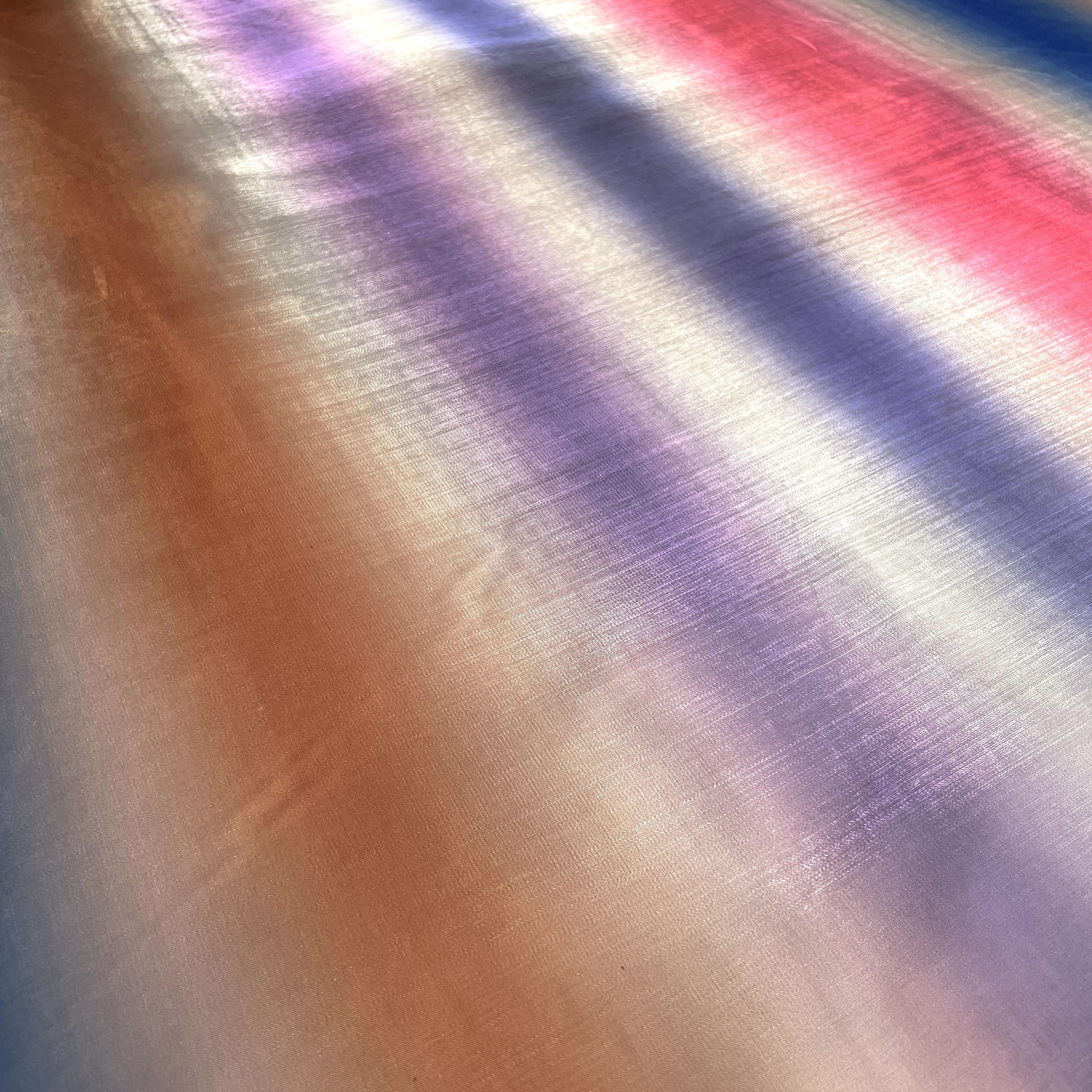 exclusive pink multicolor stripes organza fabric