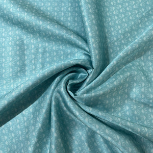 Sea Blue Geomatrical Print Modal Satin Fabric