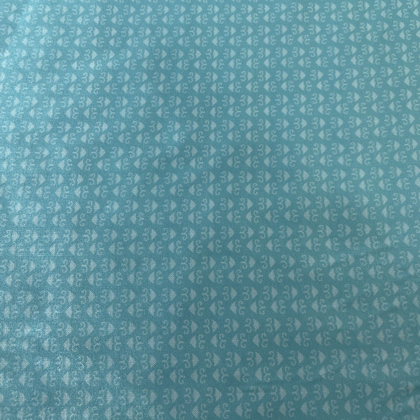 Sea Blue Geomatrical Print Modal Satin Fabric