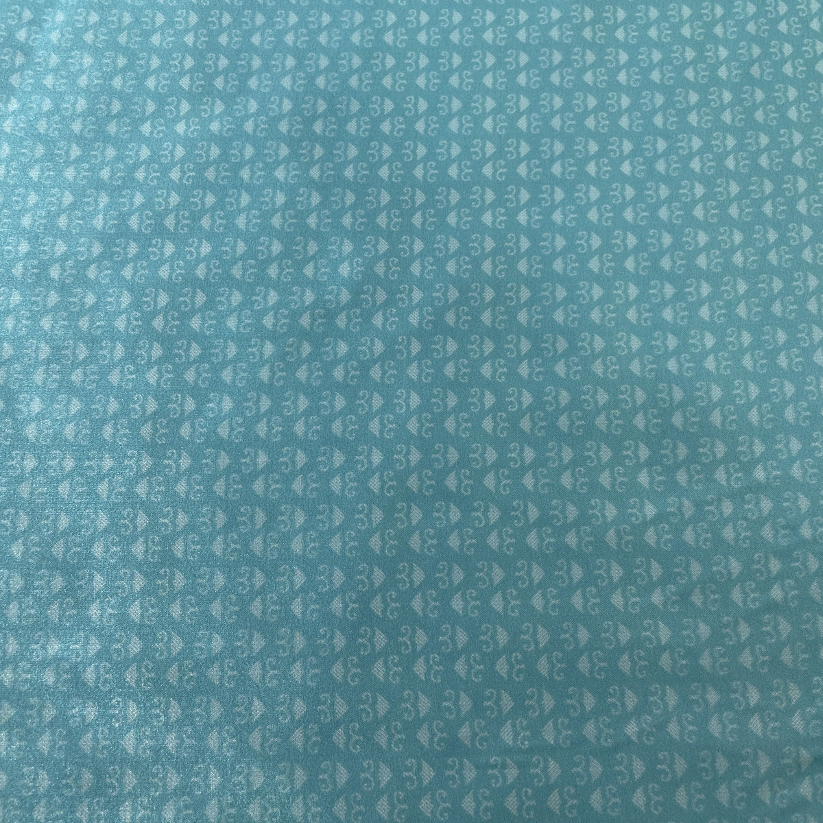 Sea Blue Geomatrical Print Modal Satin Fabric
