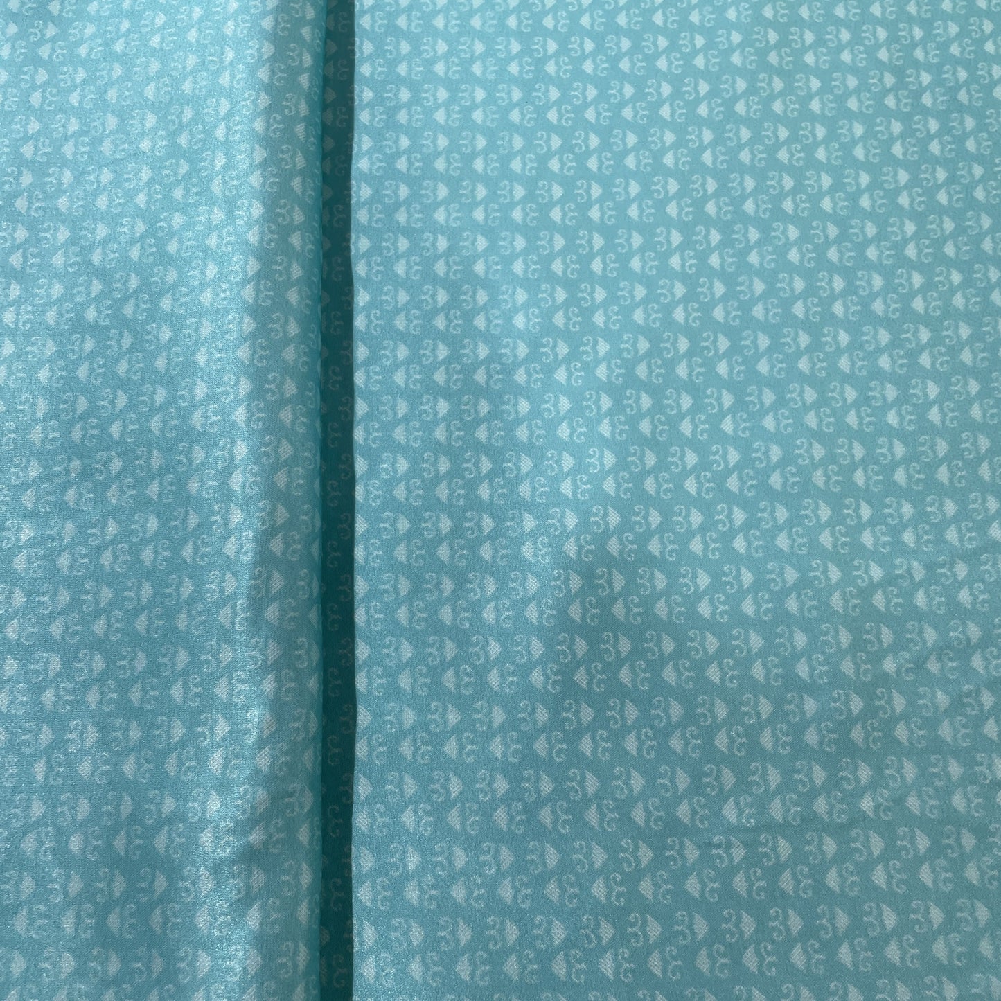 Sea Blue Geomatrical Print Modal Satin Fabric