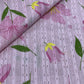 Premium  Pink Floral Dobby Embroidery Cotton Fabric