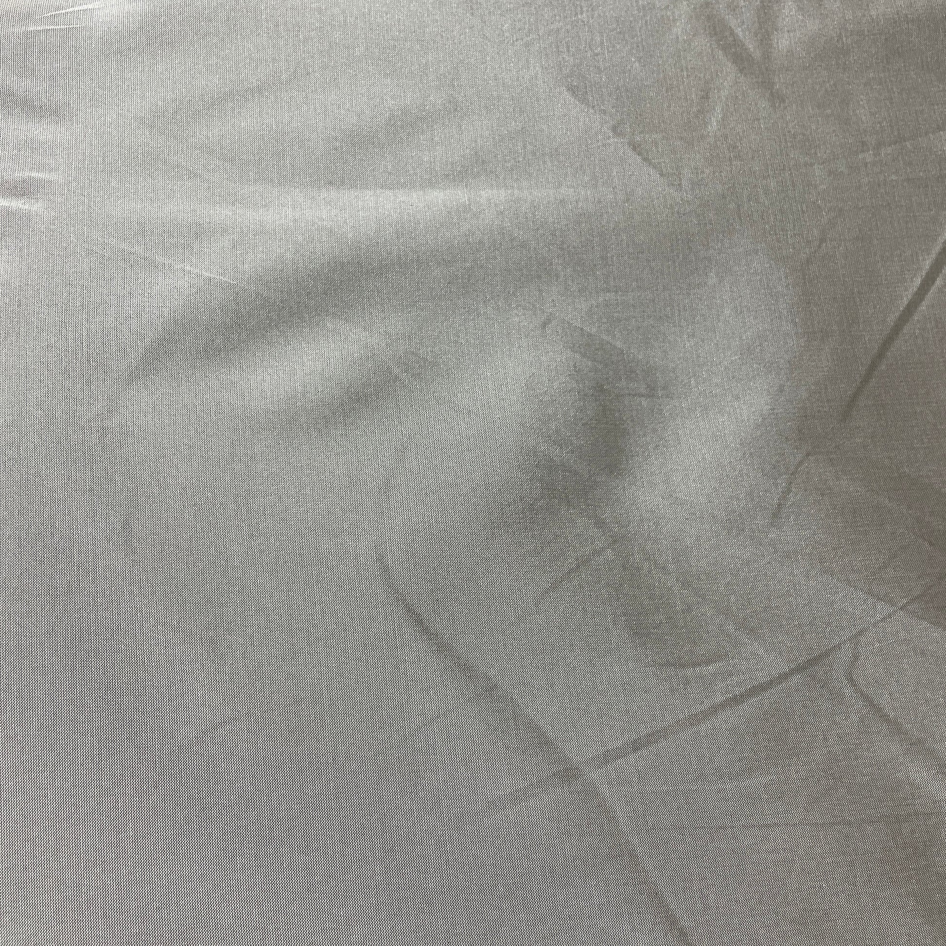 Grey Solid Silk Taffeta Fabric - TradeUNO