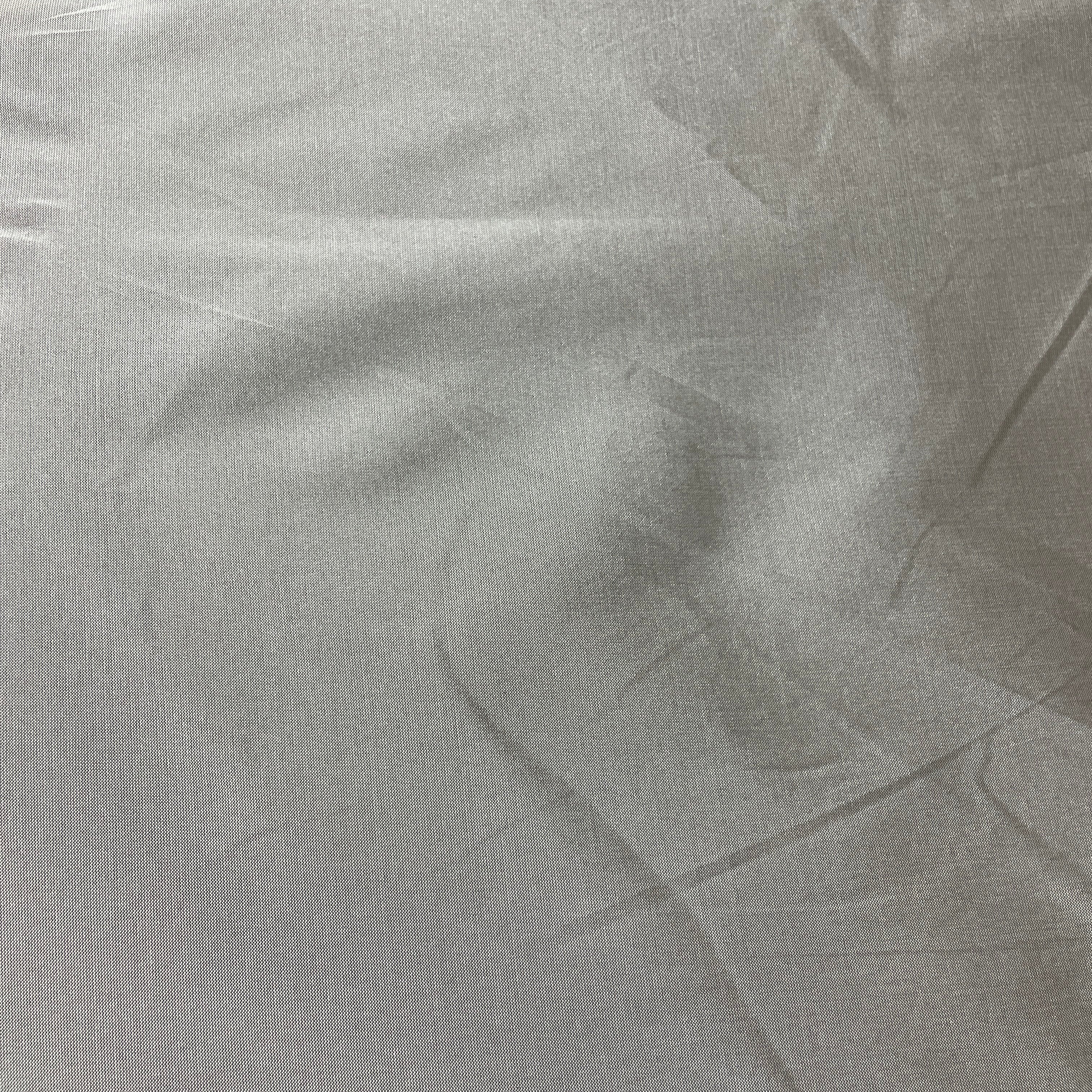 Grey Solid Silk Taffeta Fabric - TradeUNO