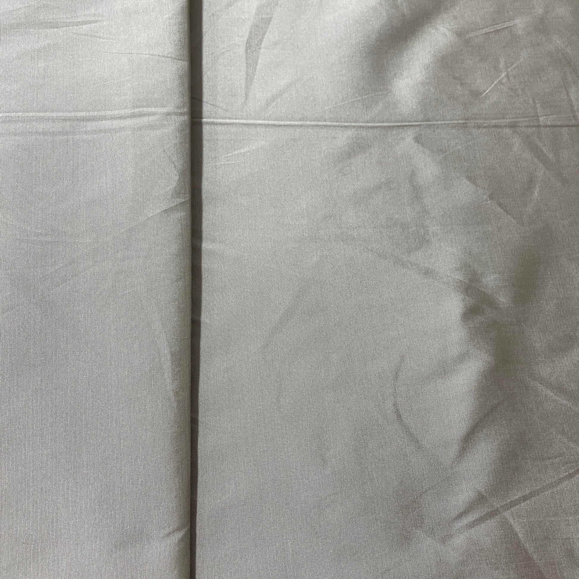 Grey Solid Silk Taffeta Fabric - TradeUNO