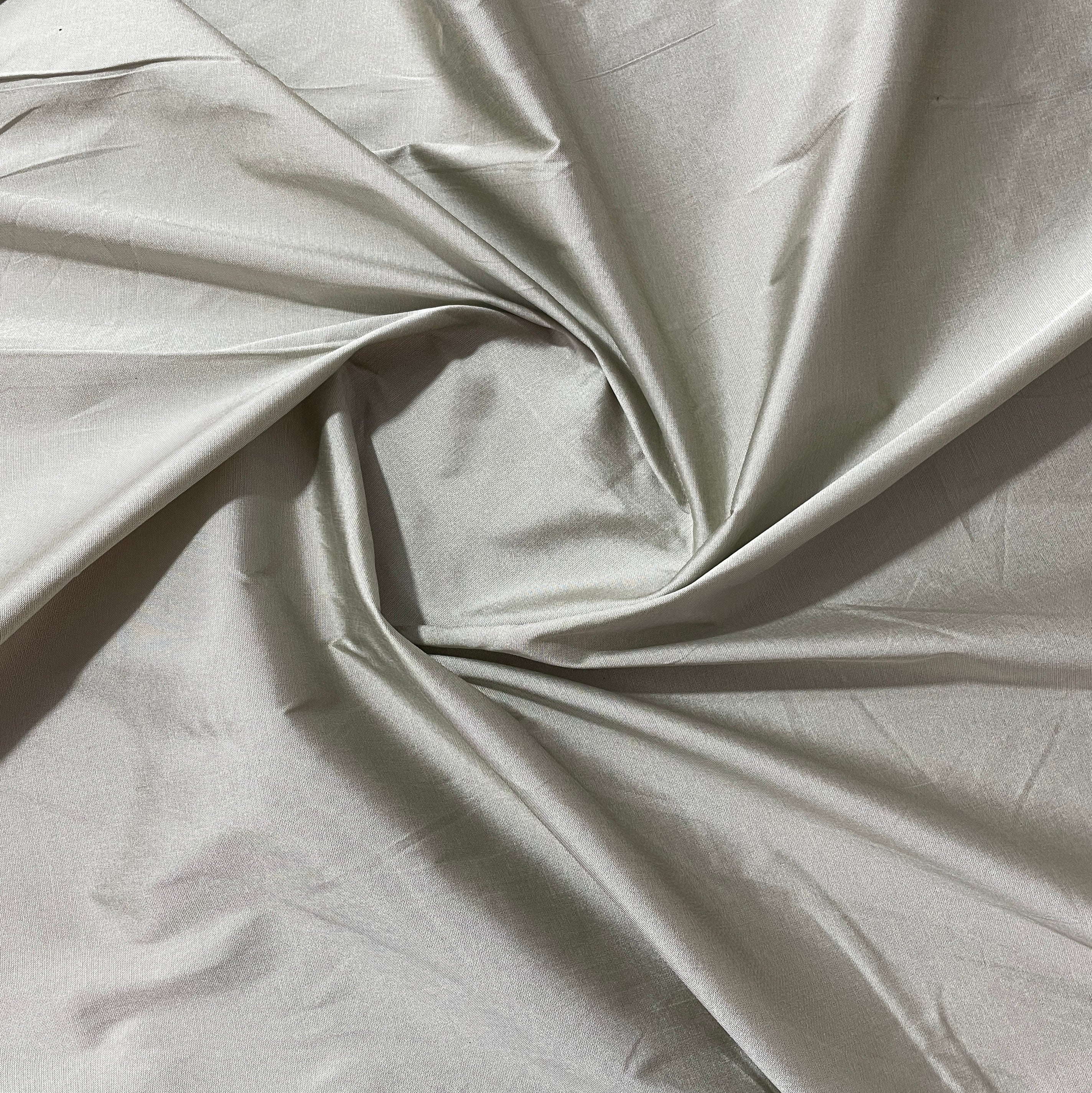 Grey Solid Silk Taffeta Fabric - TradeUNO