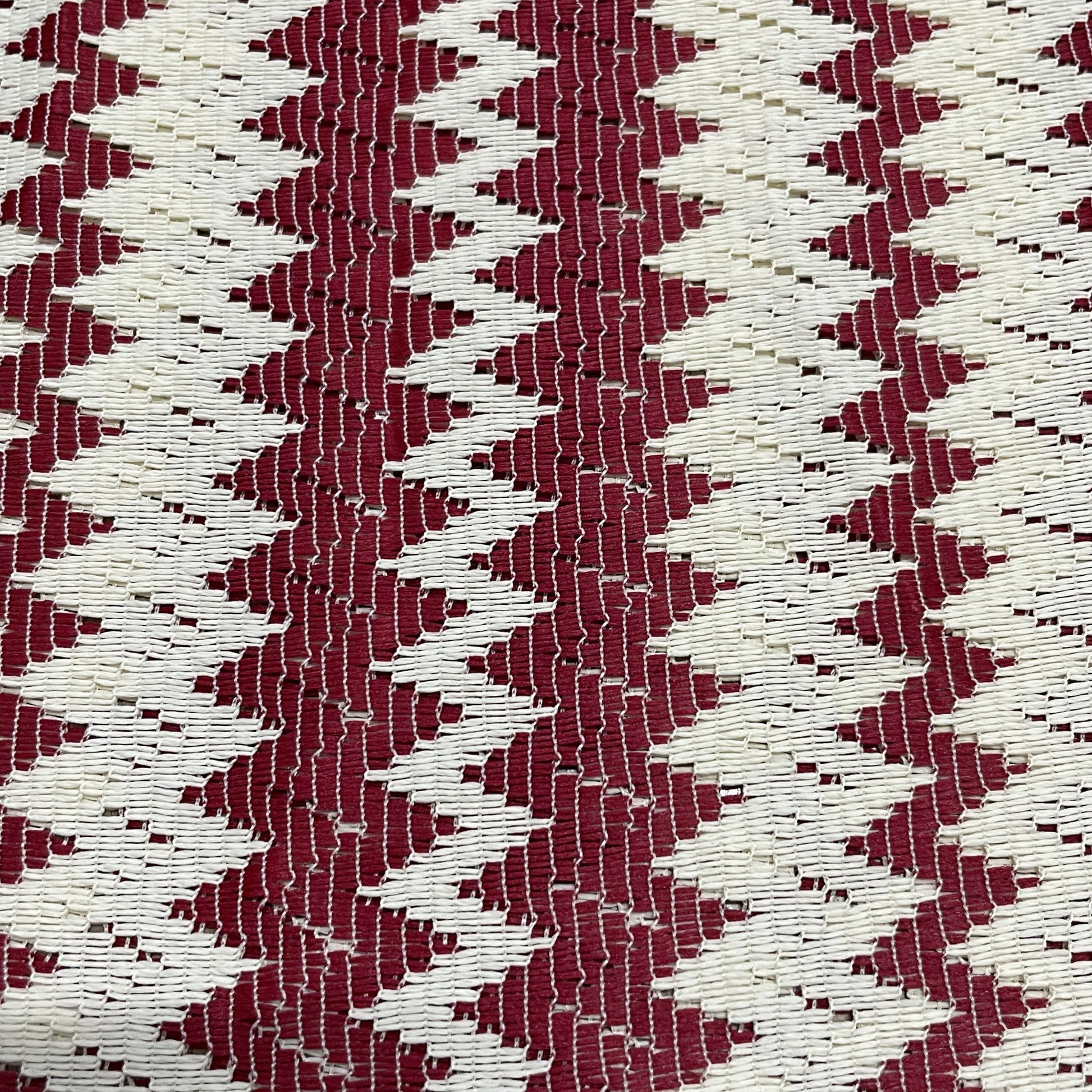 Premium  Red Chevron Blended Cotton Crochet Fabric