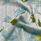 Premium  Sea Green Floral Dobby Embroidery Cotton Fabric
